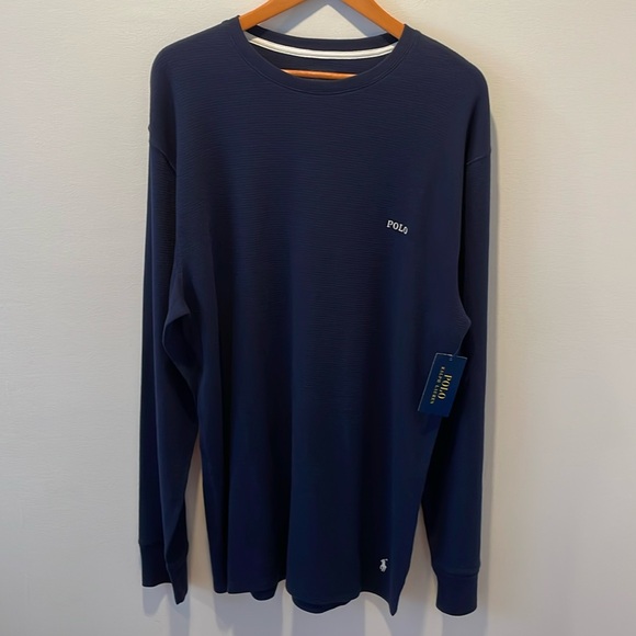 POLO Ralph Lauren Embroidered Logo Long Sleeve Sleep Tee, 1XT - Picture 2 of 13